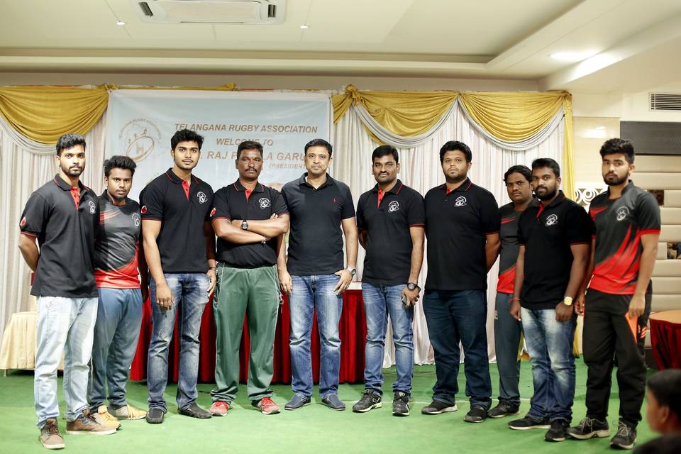 Rugby Team with President