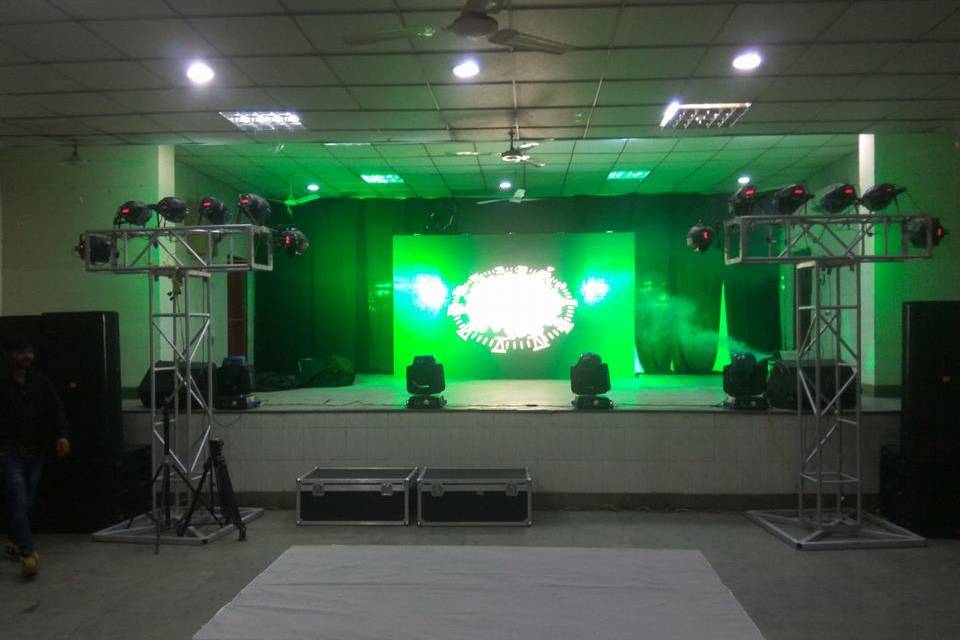 Sound and lighting setup