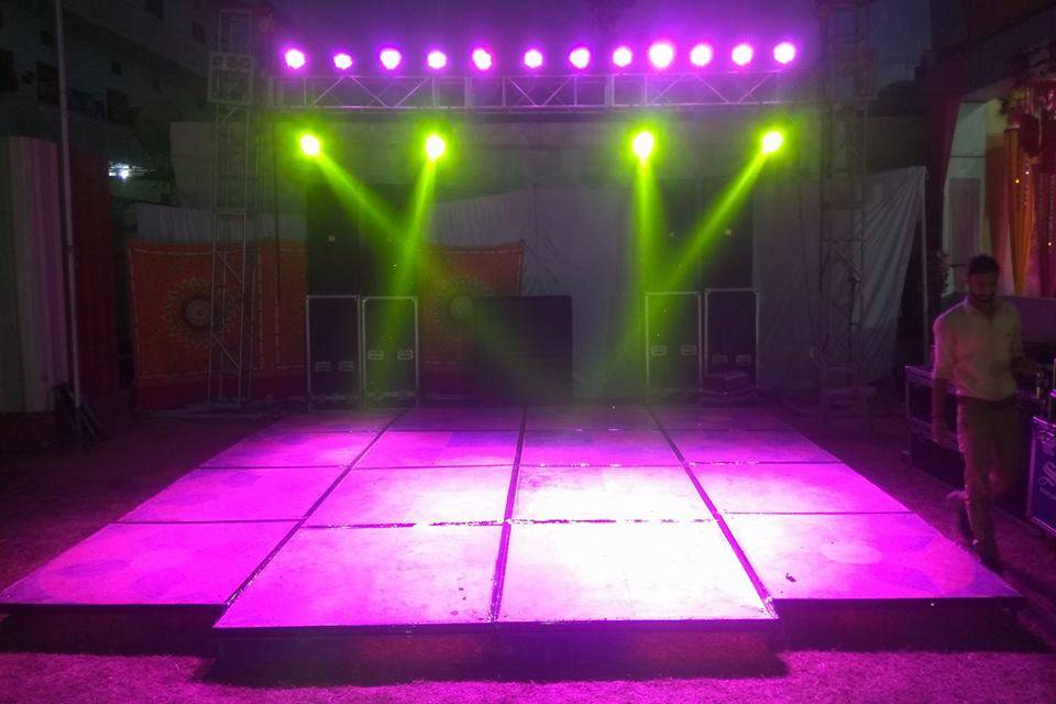 Sound and lighting setup