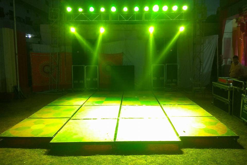 Sound and lighting setup