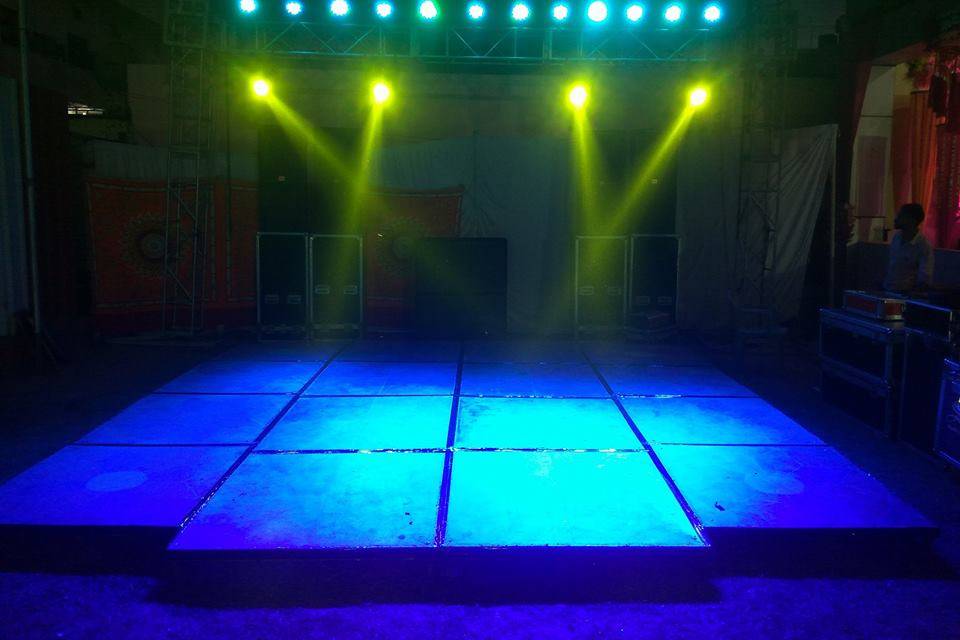 Sound and lighting setup