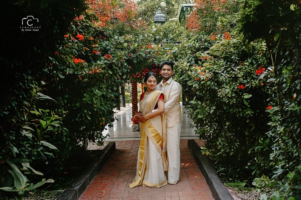 Couple at Mandir premises