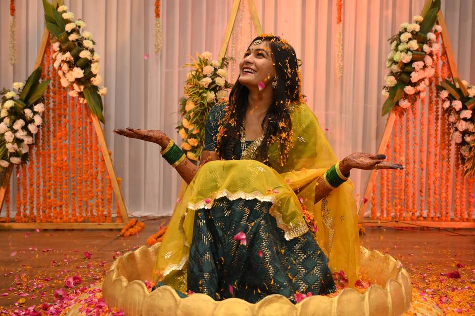 Happy Bride @ Haldi Setup