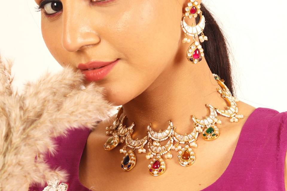 Navratna Necklace Set