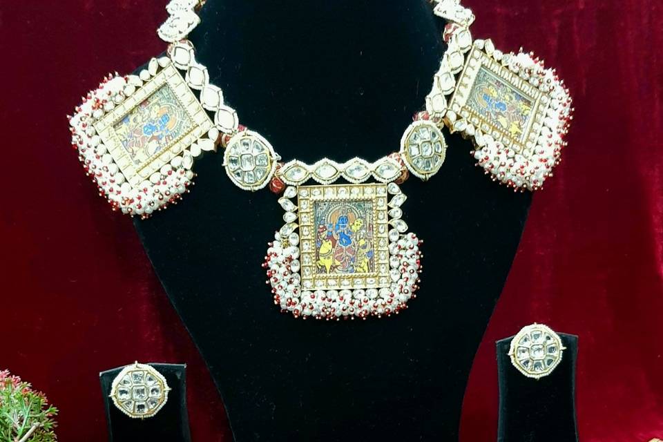 Radha Krishna Chitrakari Neckl