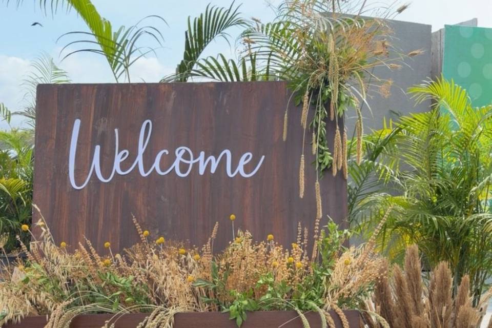 Boho chic welcome board