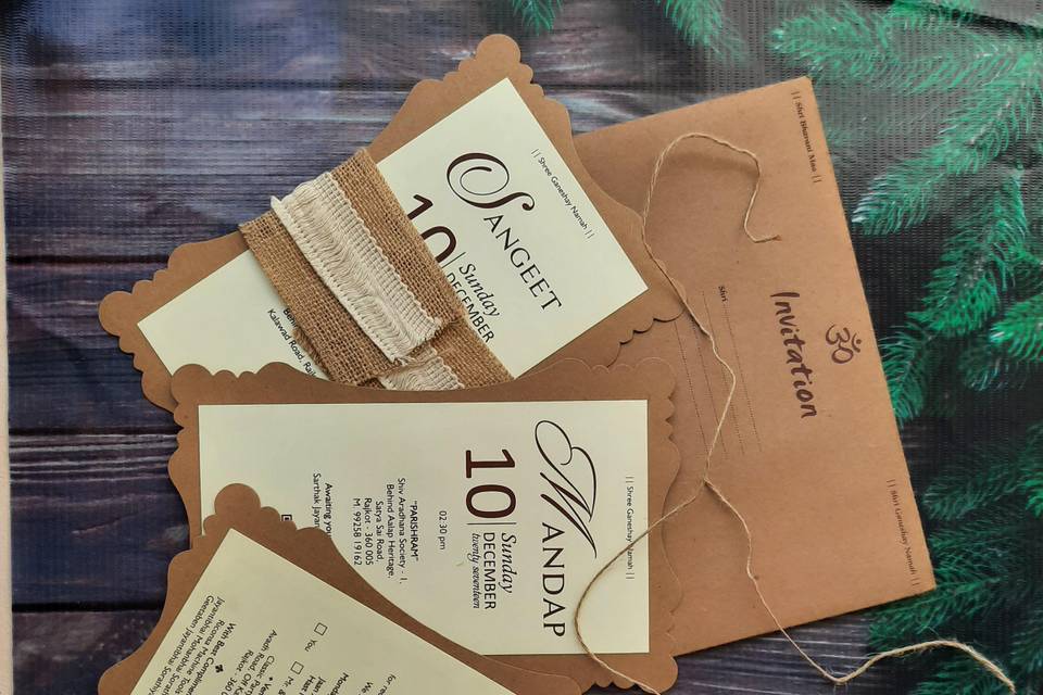 Rustic craft paper invitation