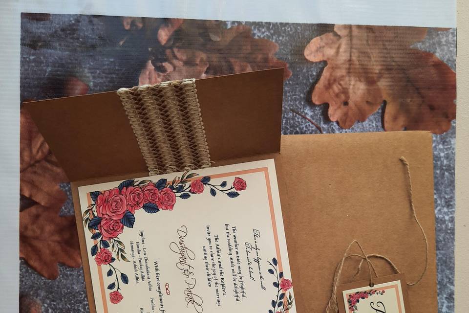 Rustic craft paper invitation