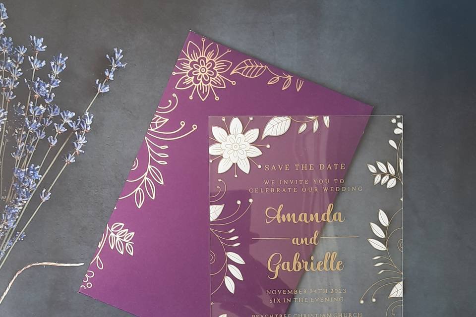 Thick acrylic Invitation