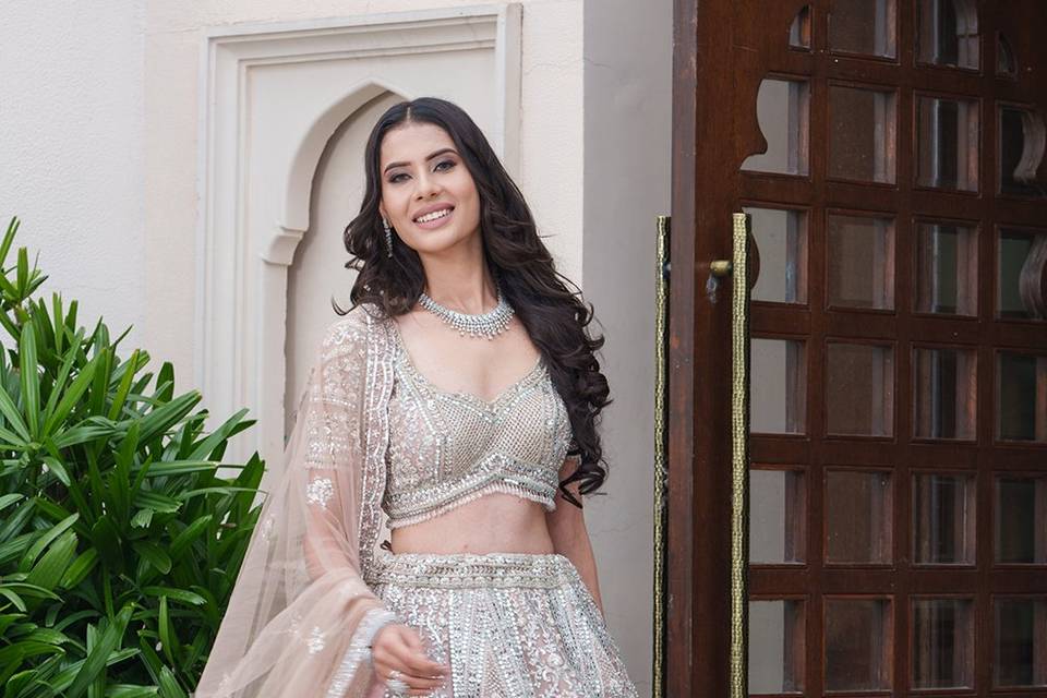 Nude pink Lehenga on rent
