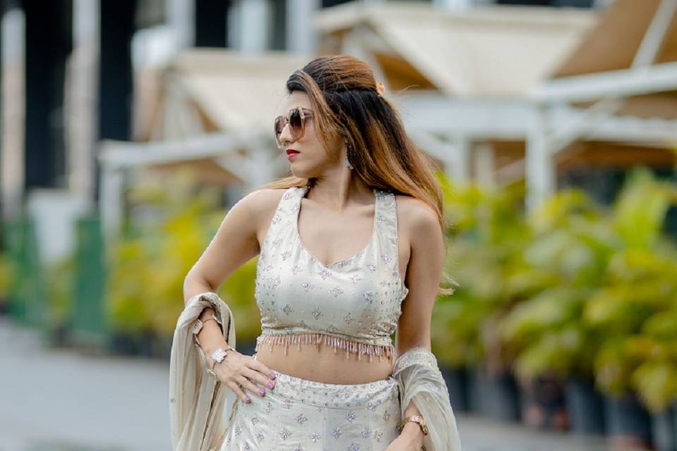 Halter neck lehenga on rent