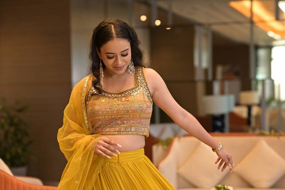 Haldi look on rent