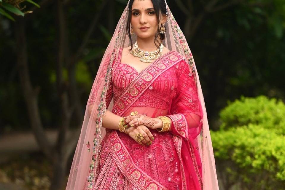 Hot pink bridal lehenga