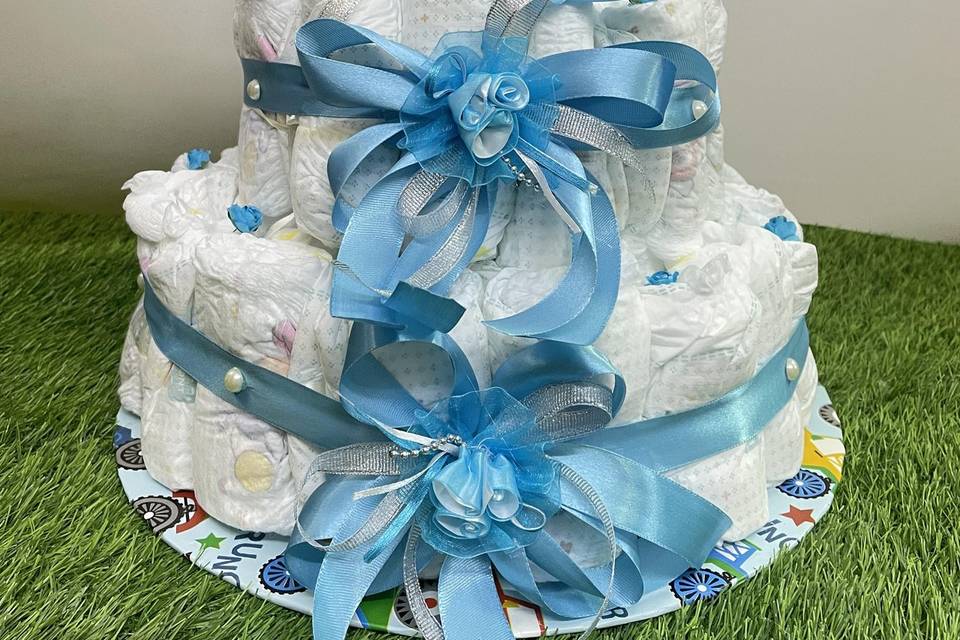 Diaper cake for baby 1st bday