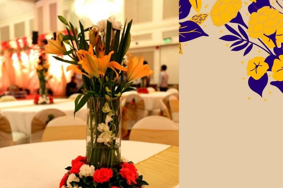 Centre table decor with props
