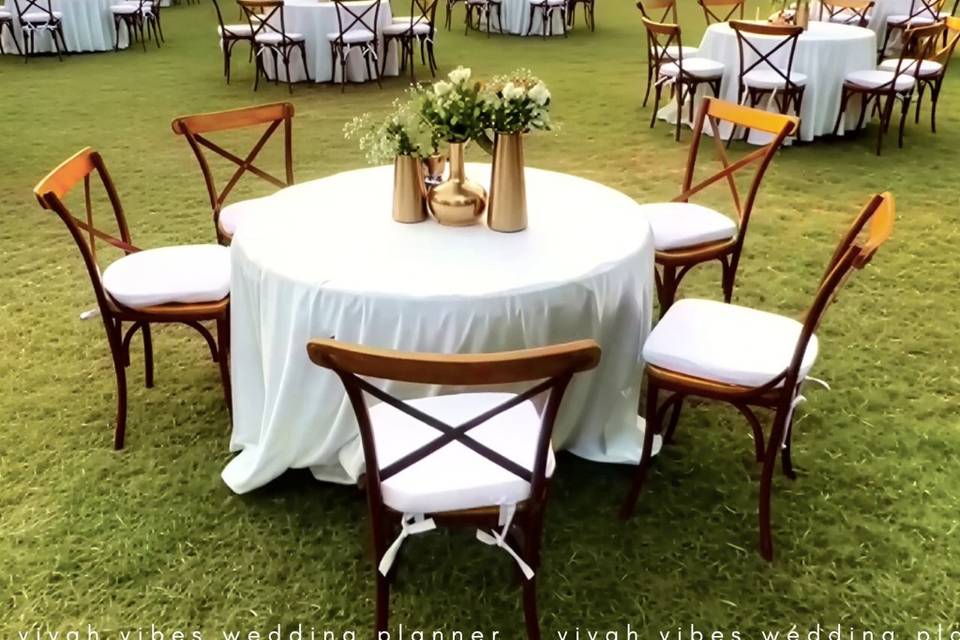 Outdoor celebration as the beg