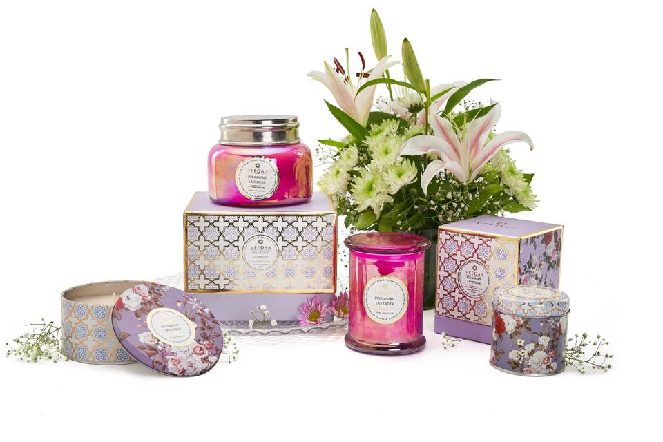 Floral scented candles