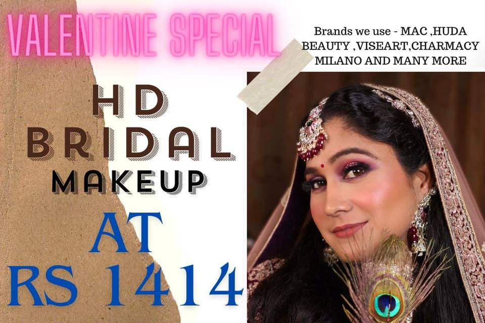 Bridal makeup at rs 1414