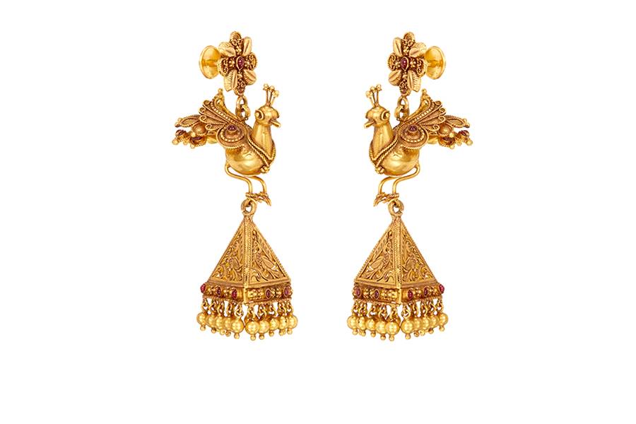 Joyalukkas 22k Yellow Gold Jhumki Earrings for Women  Amazonin Fashion