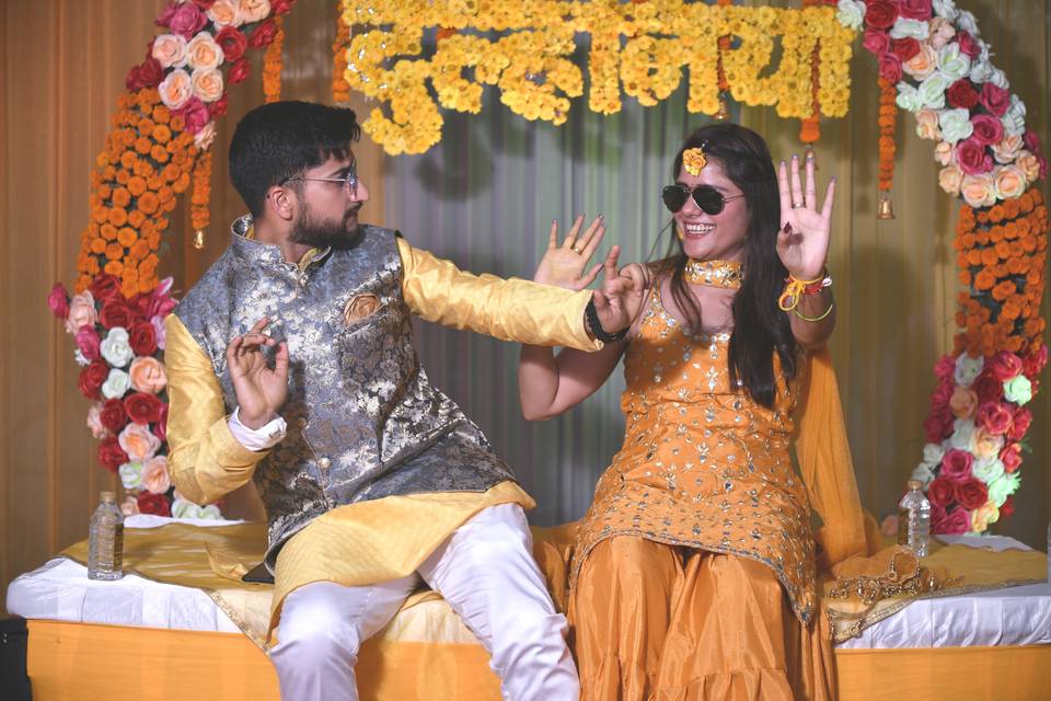 Couple Dancing On Haldi