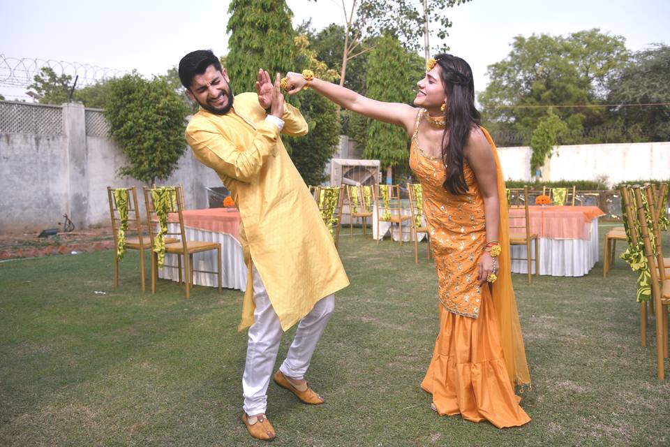 Couple Fun On Haldi