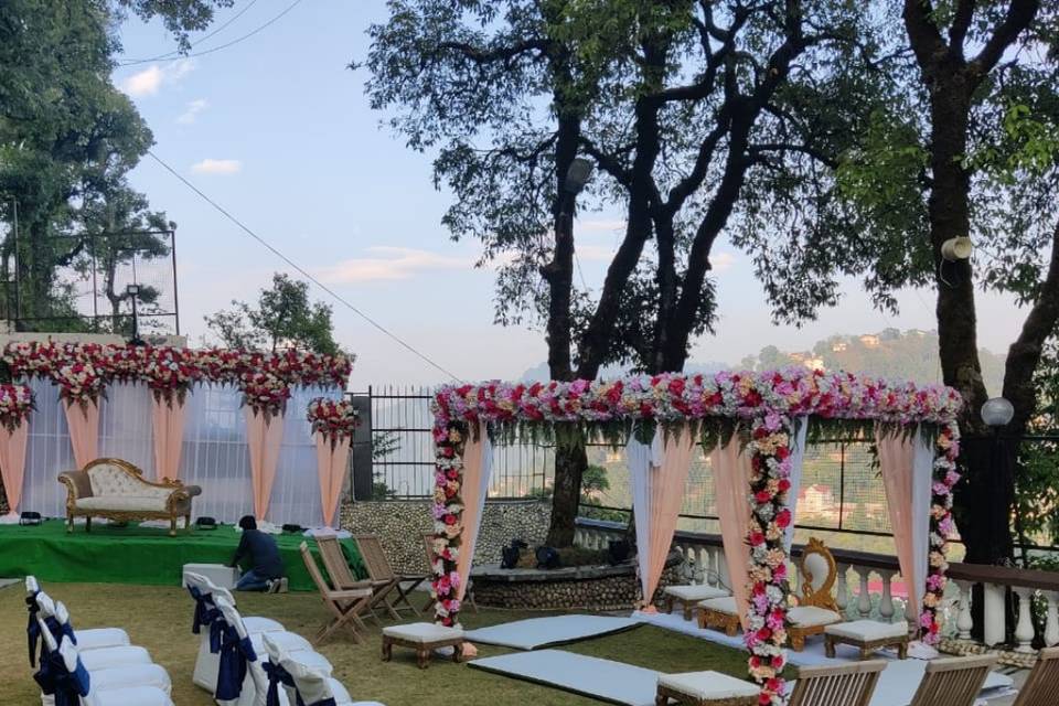 Mandap and Stage with Hills vi