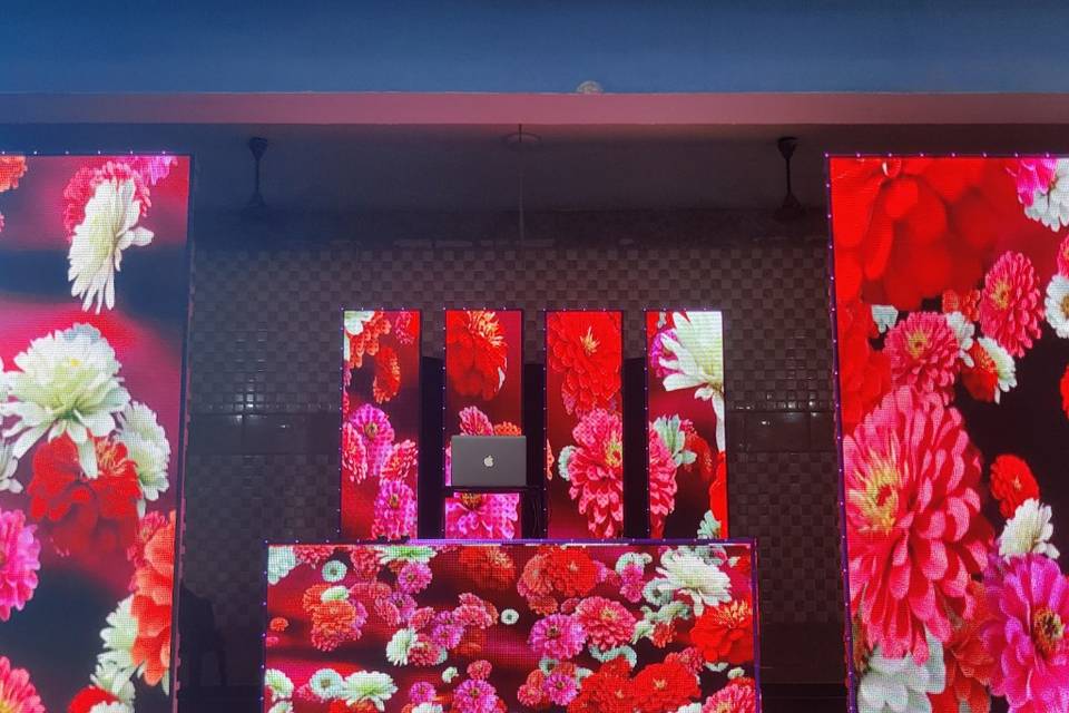 Led wall dj setup