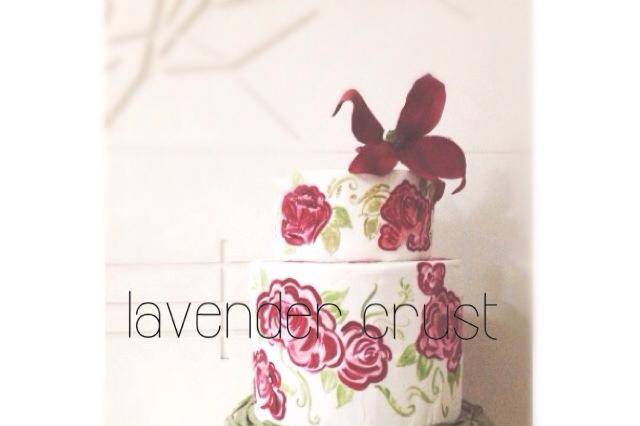 Hand painted 3 tier cake