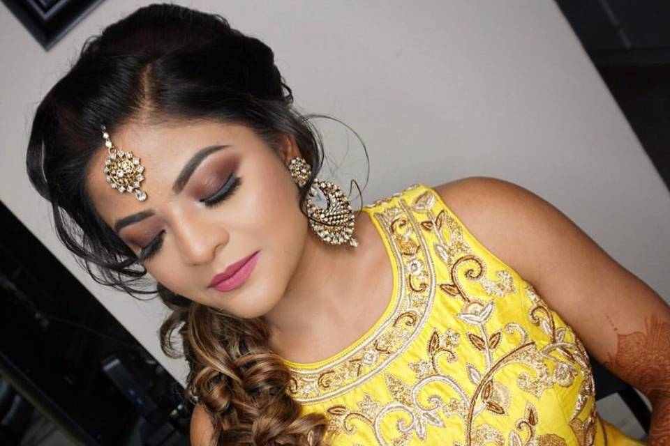 Haldi ceremony makeup look