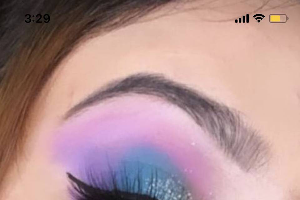 Colourful eye makeup