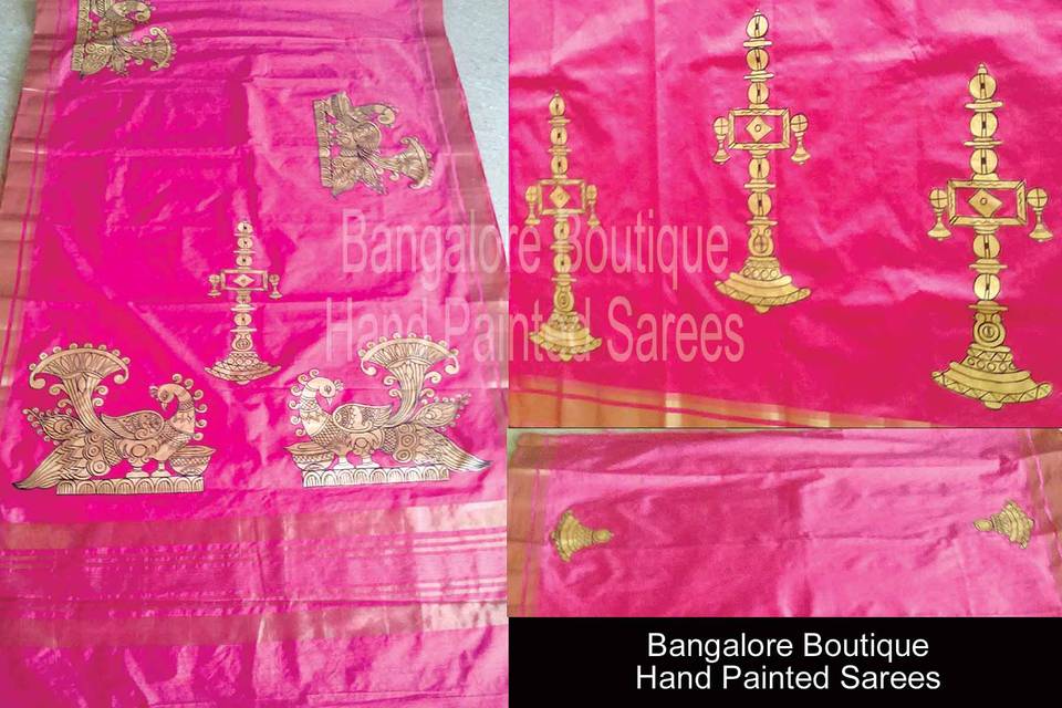 Bangalore Boutique Hand Painted Sarees