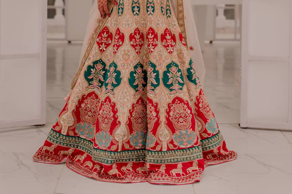 Multi-Coloured Bridal Lehenga
