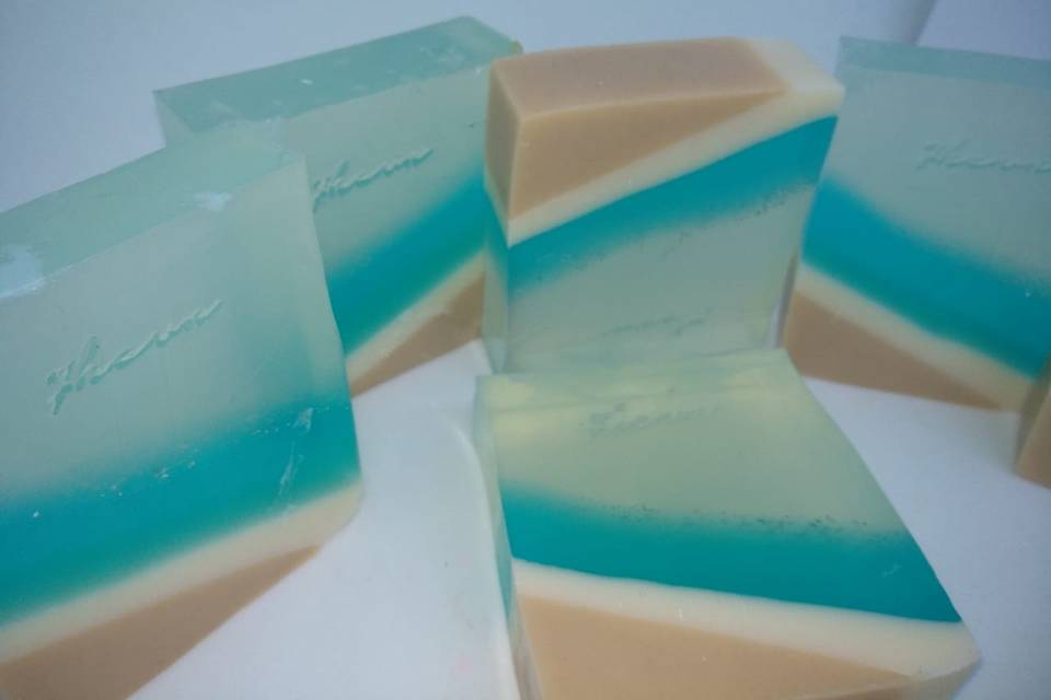 Blue water soaps