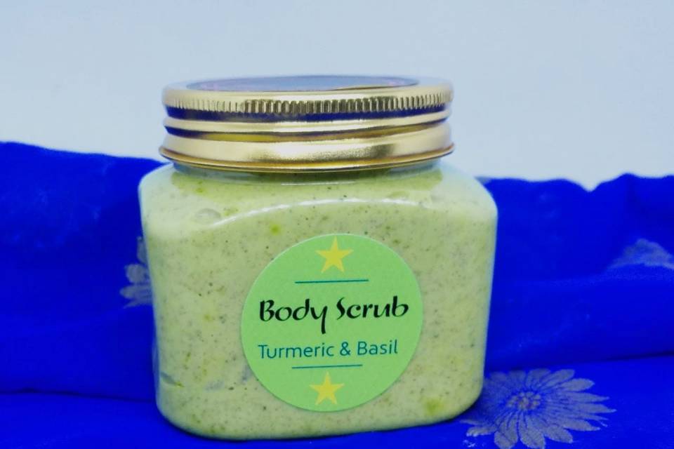 Turmeric+Basil body scrub