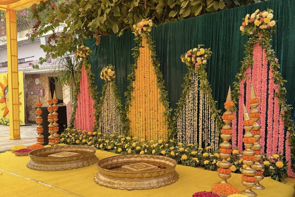 Floral Haldi Stage