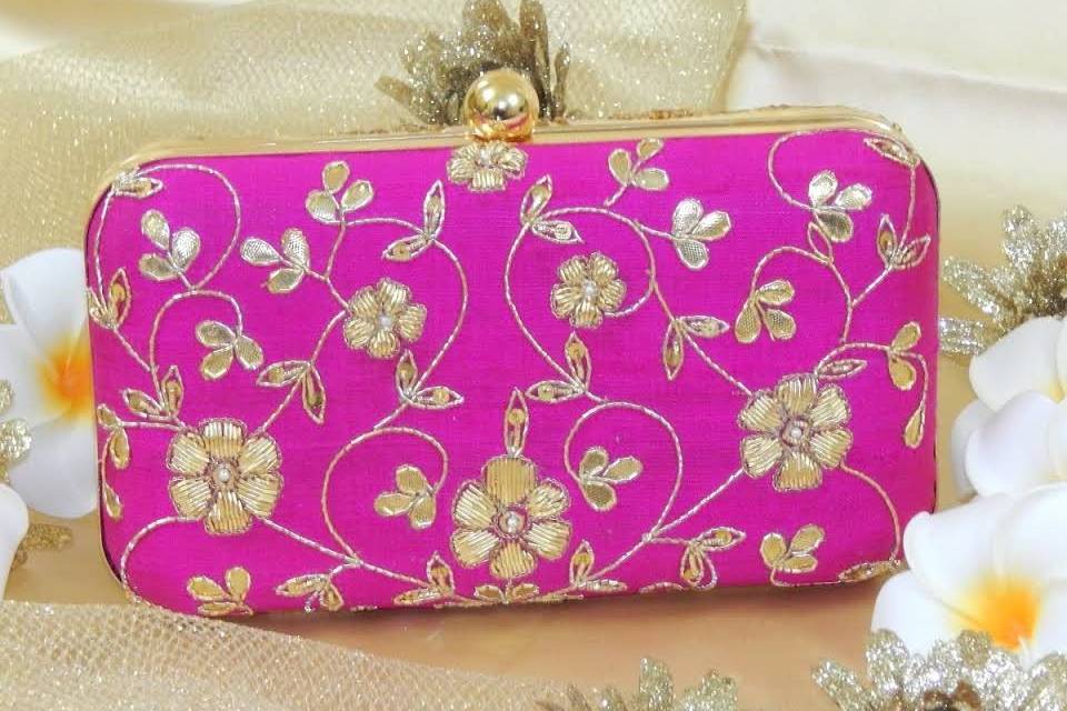 Dual Tone Top And Pink Lehenga With Potli Bag – Kirti Agarwal