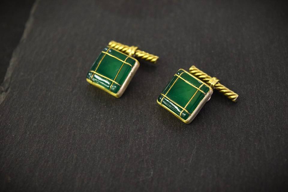 GREEN ONXY CUFFLINKS