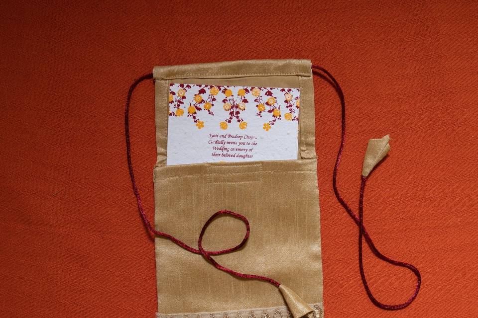 Handmade fabric card holder