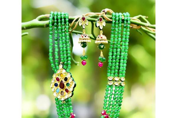 Kundan beaded jewellery