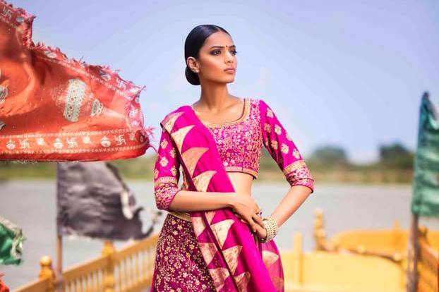This gorgeous pink lehenga, the shimmering earrings! Get all of this at CTC  Mall, Moti Nagar. | Pink lehenga, Lehenga, Ankle length skirt