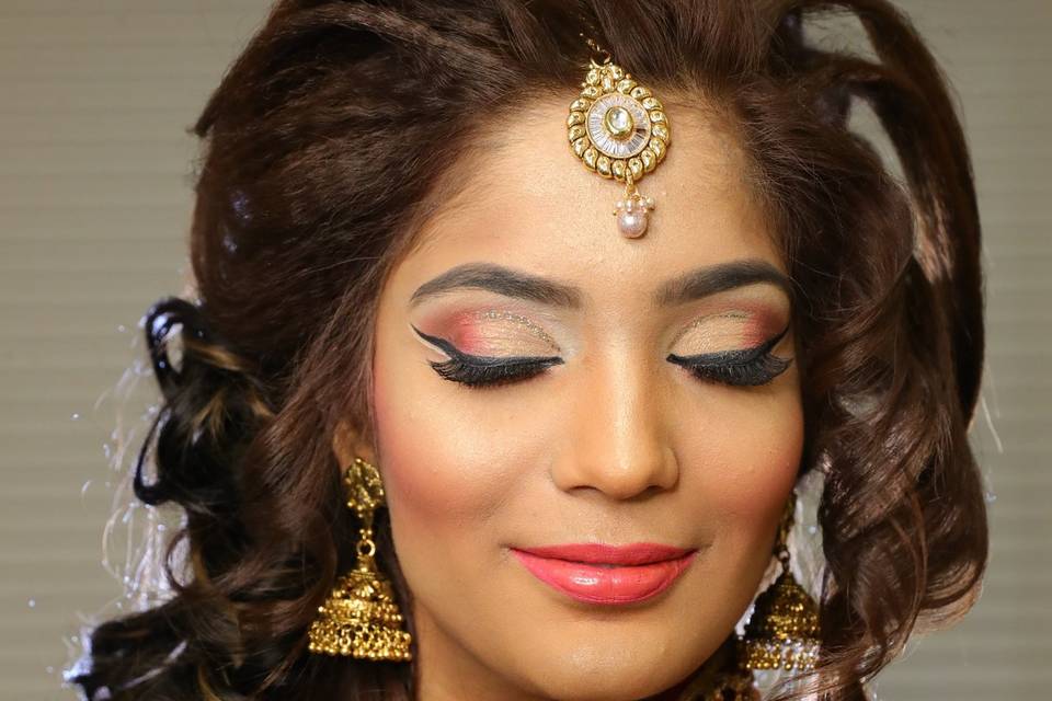 A bridal makeup
