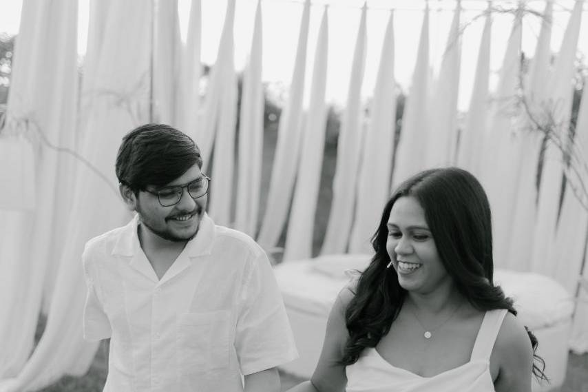 Candid black and white couple