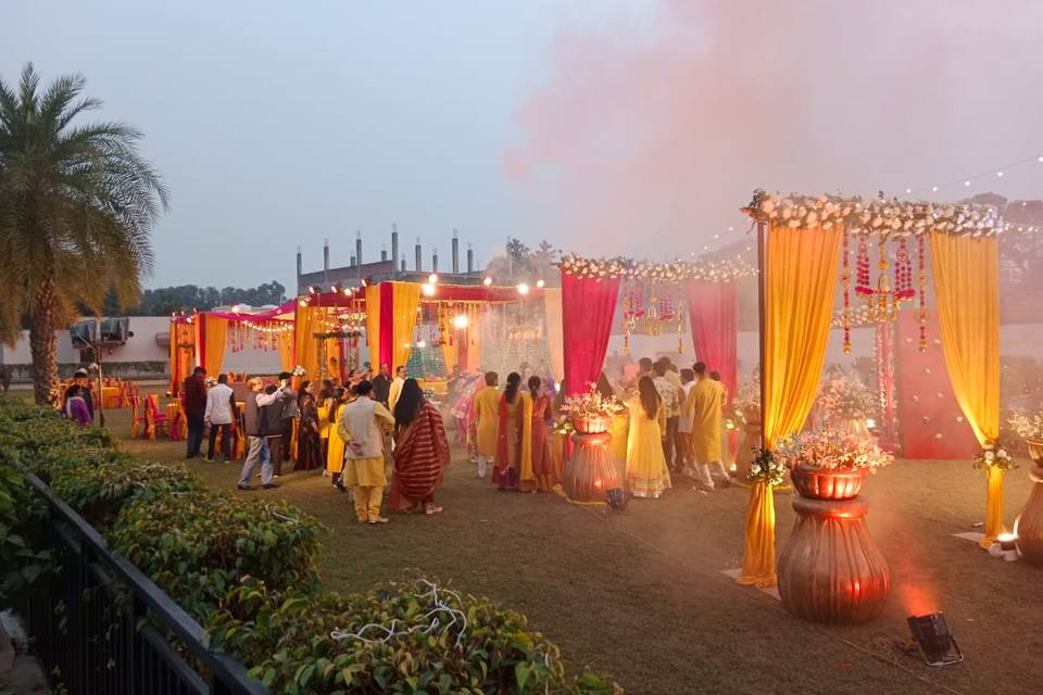 Haldi entrance set up