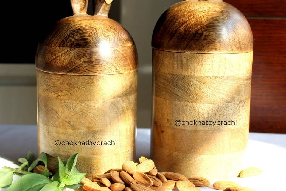 Wooden Bunny Jars