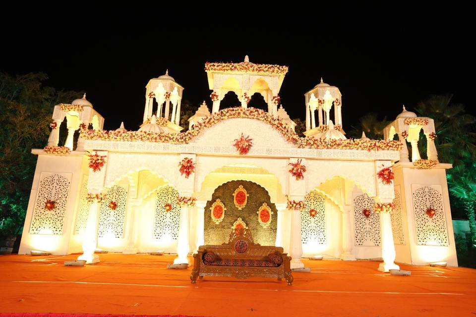 Stage on wedding day