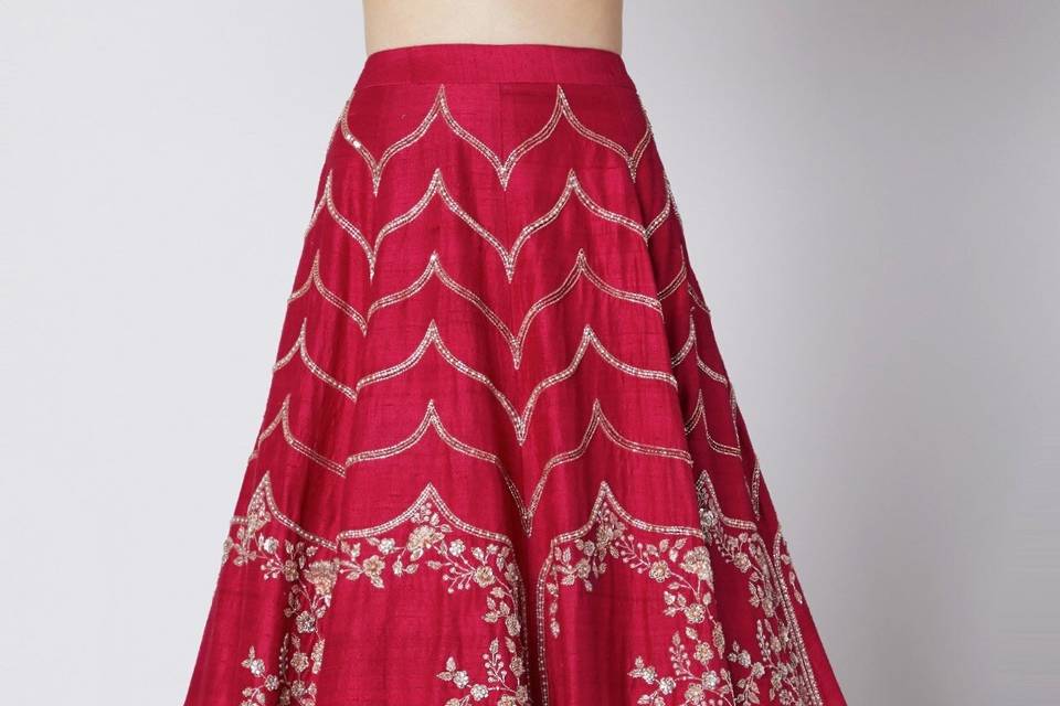 Red bridal lehnga