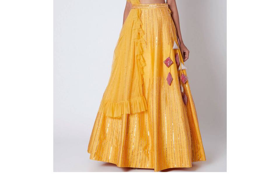 Mustard yellow lehnga