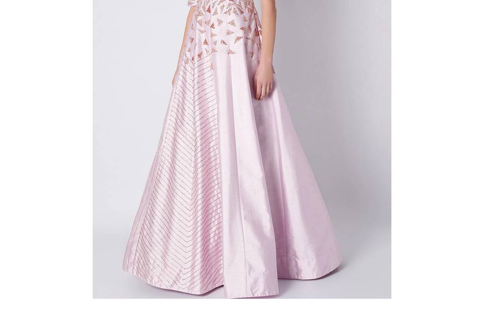 Lilac embroidered gown