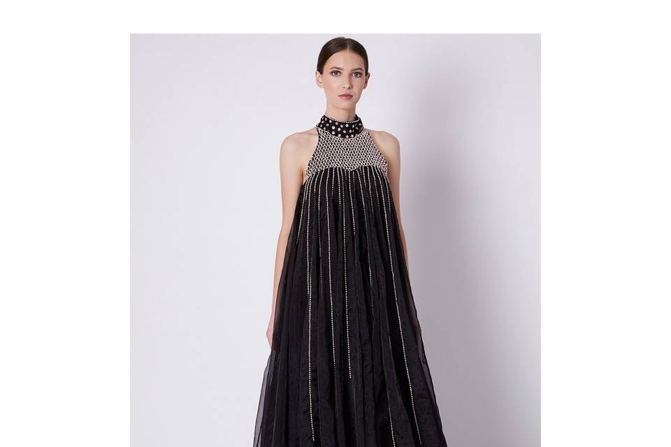 Black trapeze gown