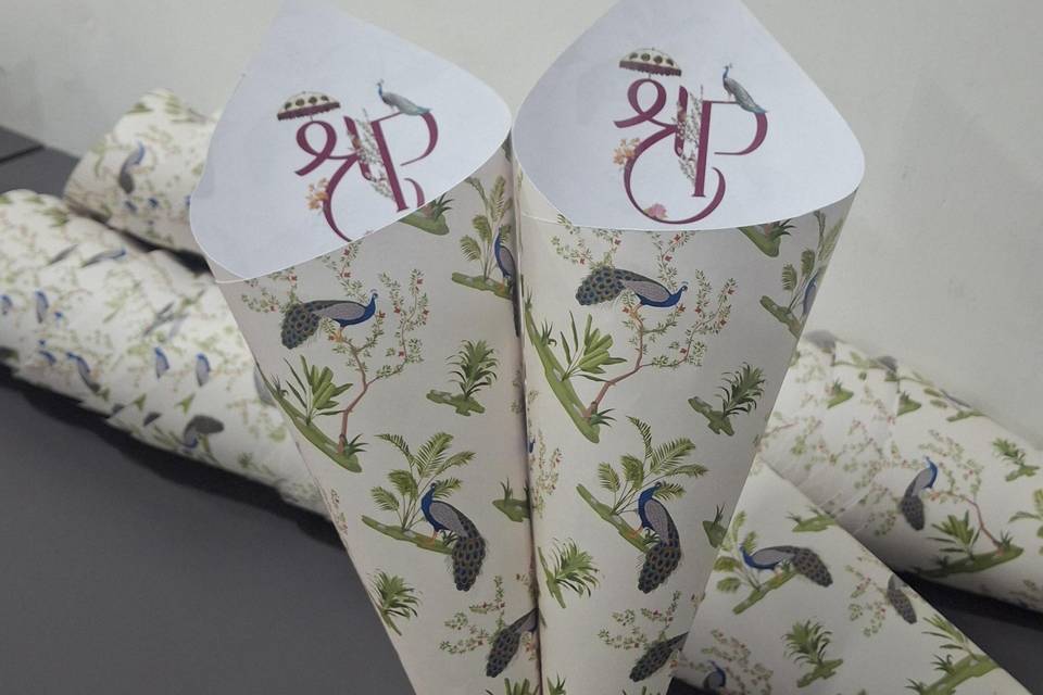 Custom Wedding Petal Cones